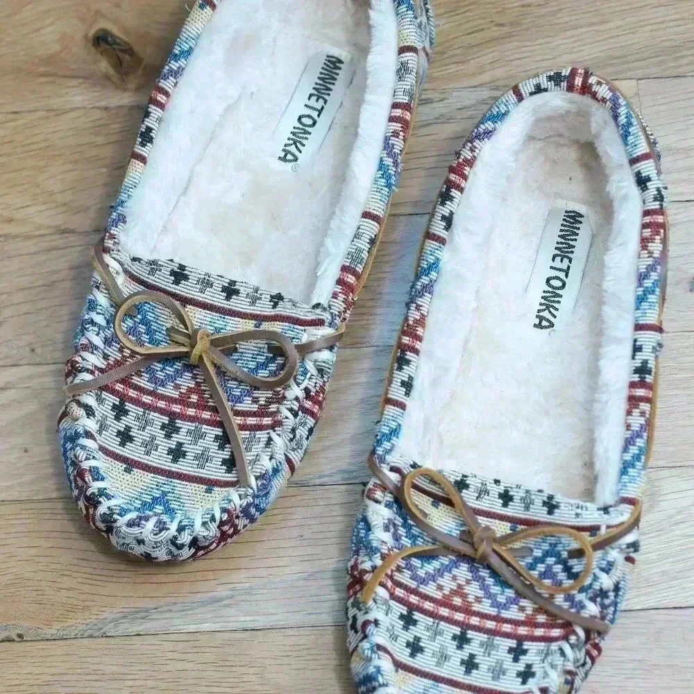 Minnetonka Cally 44252 Women's Size 10M Slippers Moccasin Southwest Aztec - Picture 7 of 7